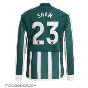 Manchester United Luke Shaw #23 Seconda Maglia 2023-24 Manica Lunga